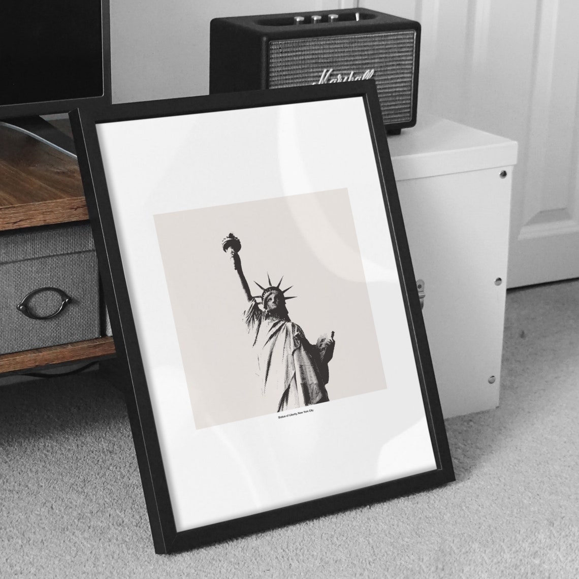 New York City Poster Statue Of Liberty New York Print New York Skyline Nyc Black White New York Photo Wall Art Gift Custom City Print - Image 3