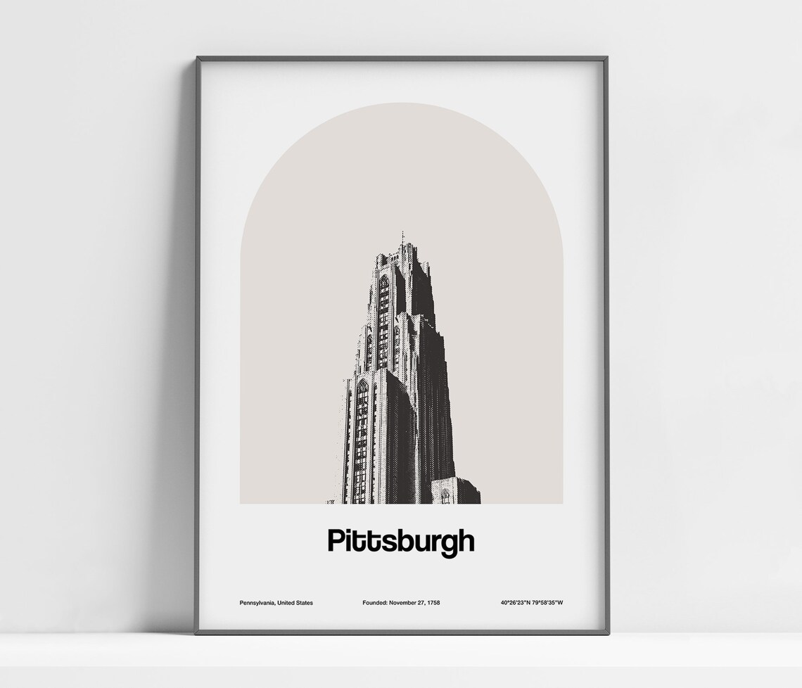 Pittsburgh PA Minimalist Town Arch Art Print