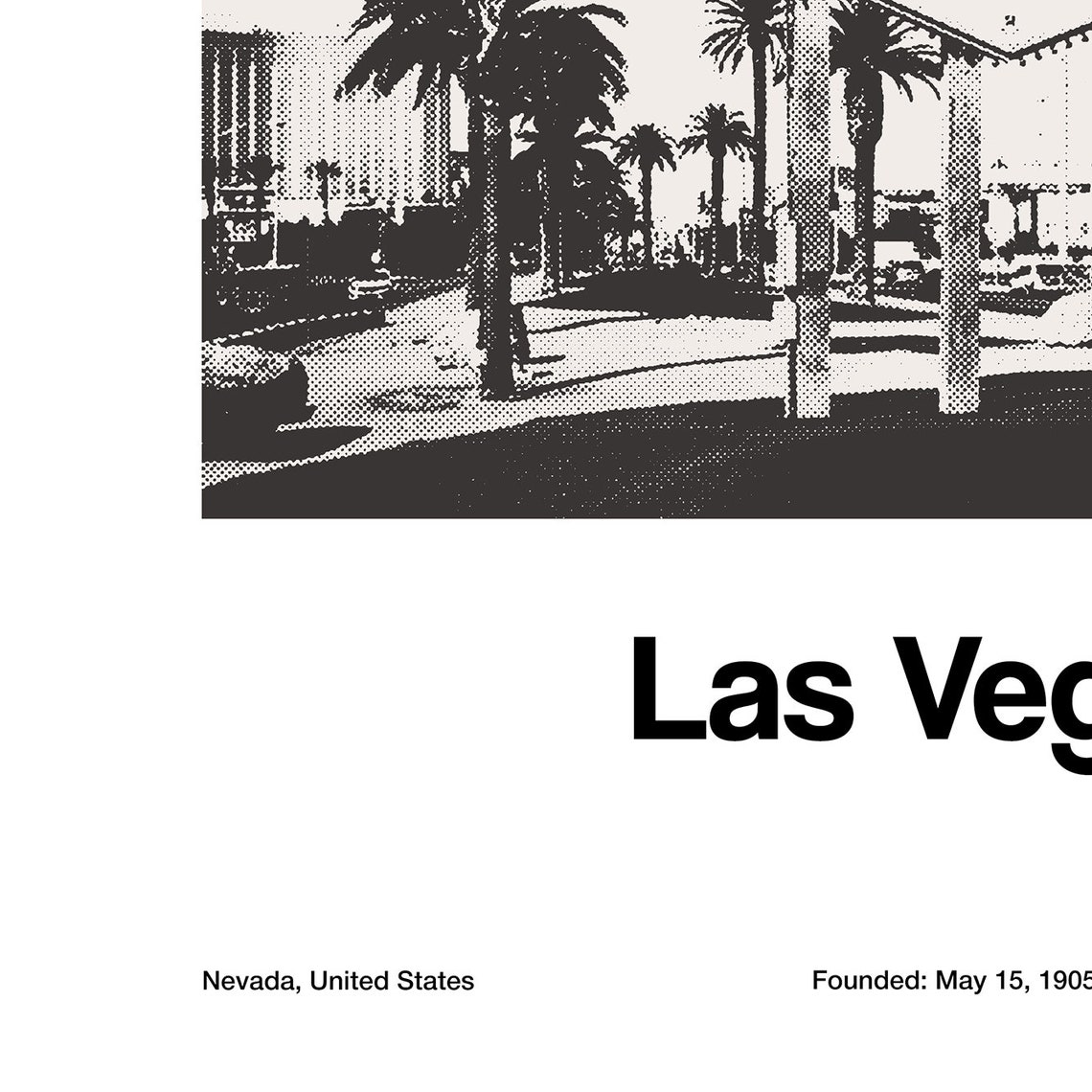 Las Vegas Welcome Sign Minimalist City Print - Image 2