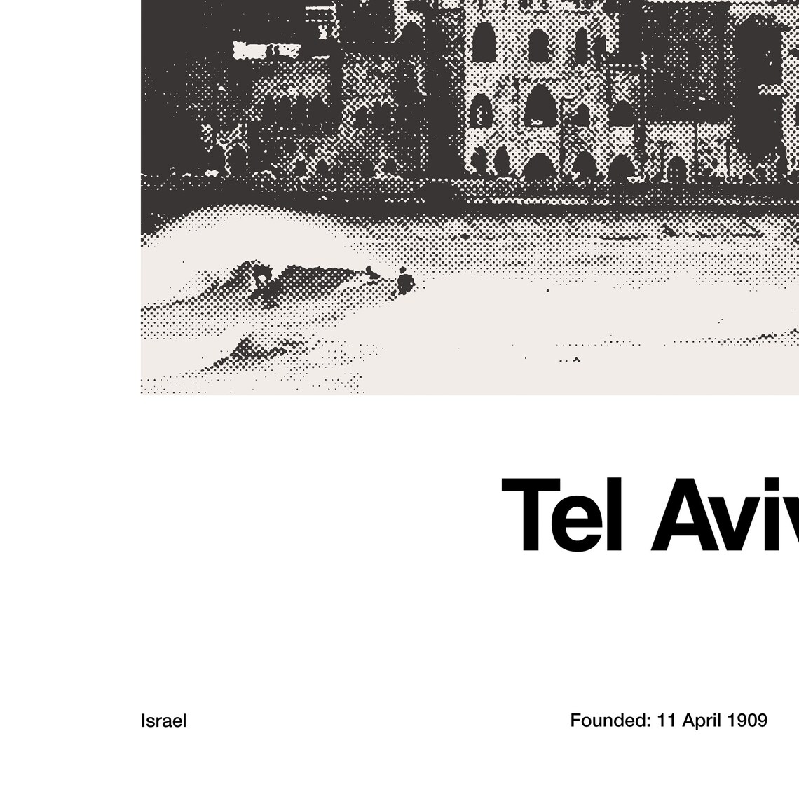 Tel Aviv Old Jaffa Skyline Travel Poster, Custom City Print - Image 2