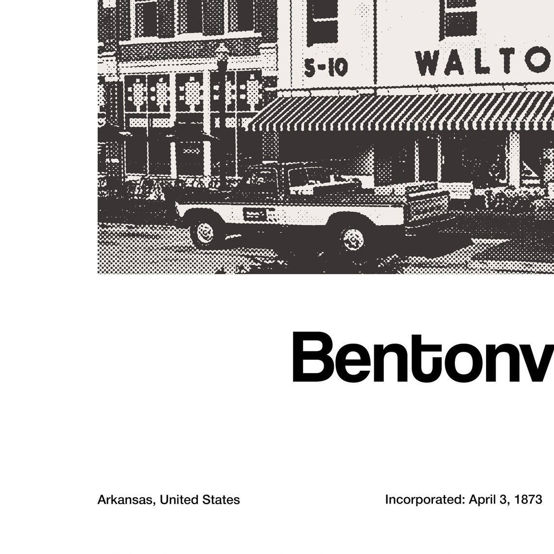 Bentonville Arkansas Minimalist City Art Print - Image 2