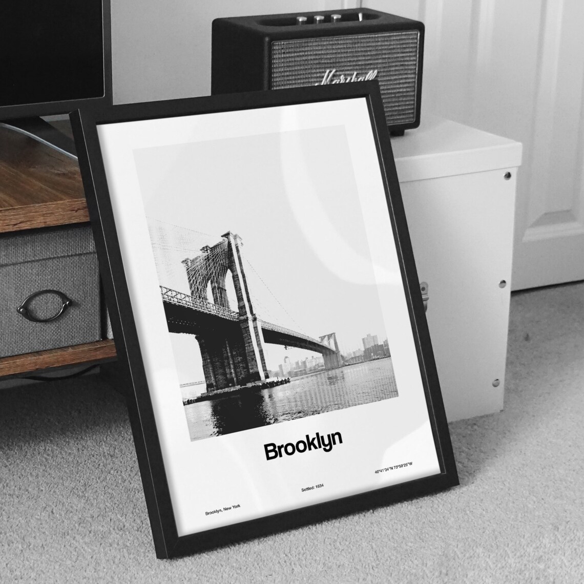 Brooklyn Bridge, Minimalist New York City Art Print - Image 2