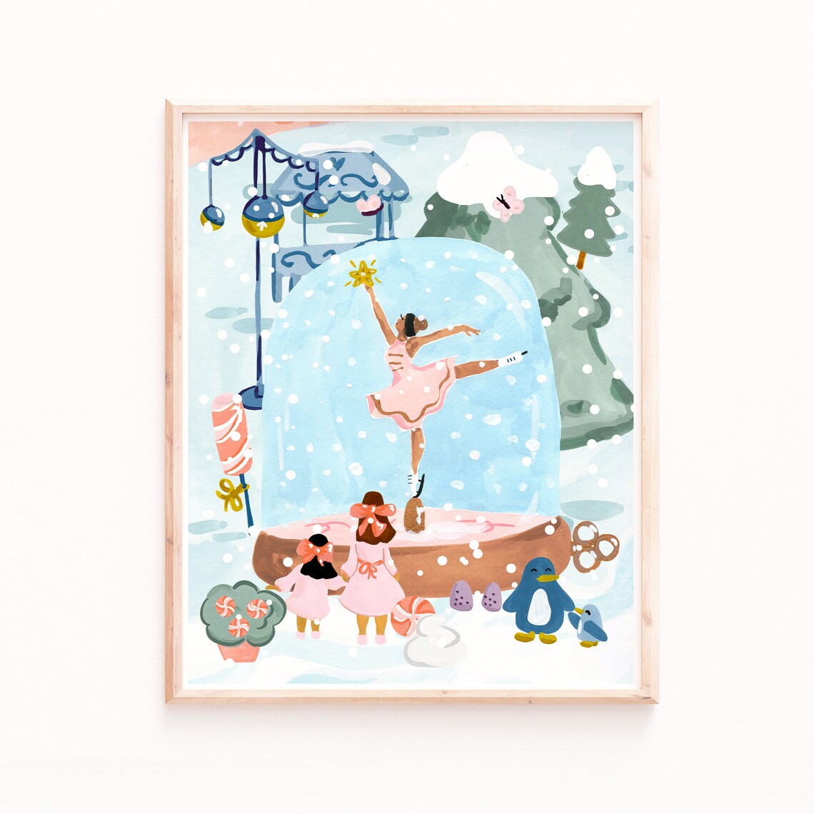 Fairy Dancer Holiday Christmas Watercolor Art Print