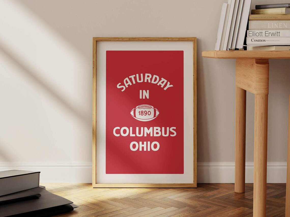 Retro Ohio Sports Travel Poster, Columbus Ohio Sign