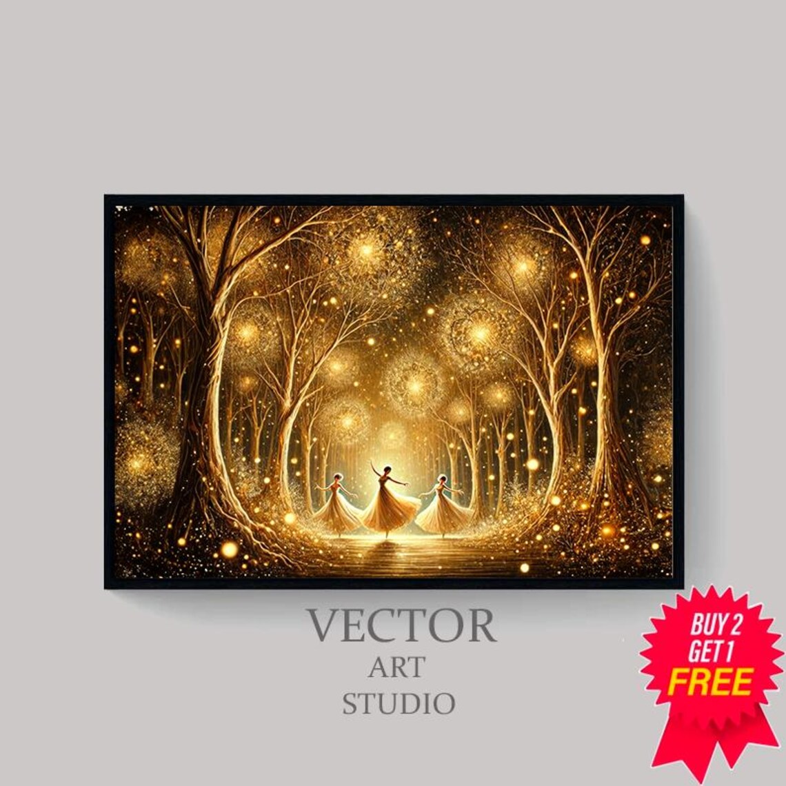 Fairies Vintage Wall Art Witchy Moody Wall Art Dark Art Cottagecore Girls Room Decor Girly Whimsical Wall Art - Image 4