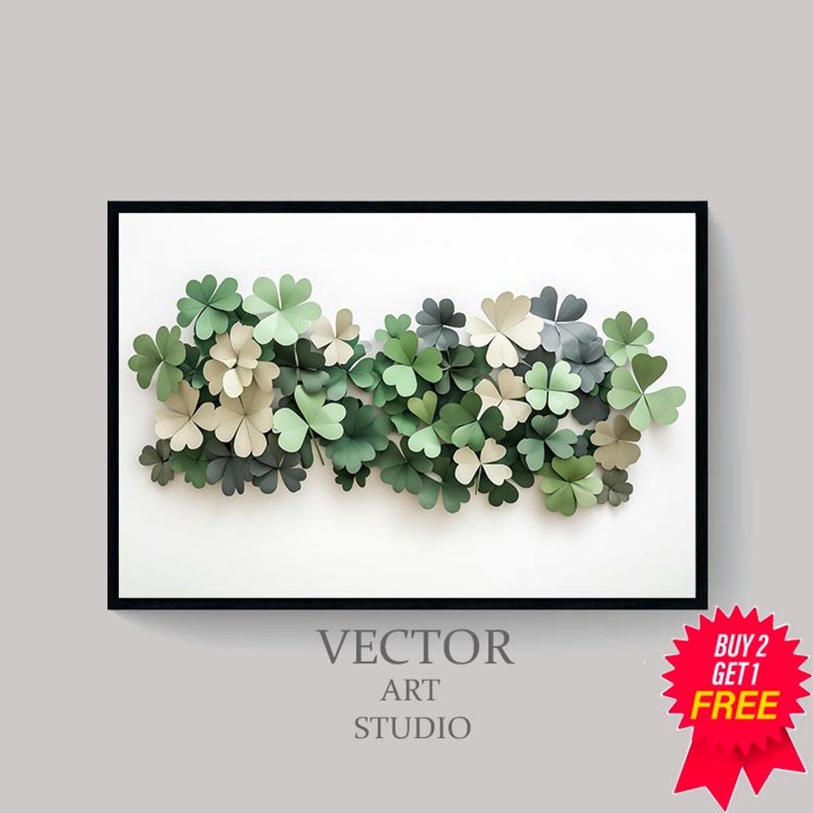 St Patricks Day Frame Tv Art Watercolor Shamrock 3d Frame Tv Art Modern Organic Decor Clover Earth Tone Lg Gallery - Image 4