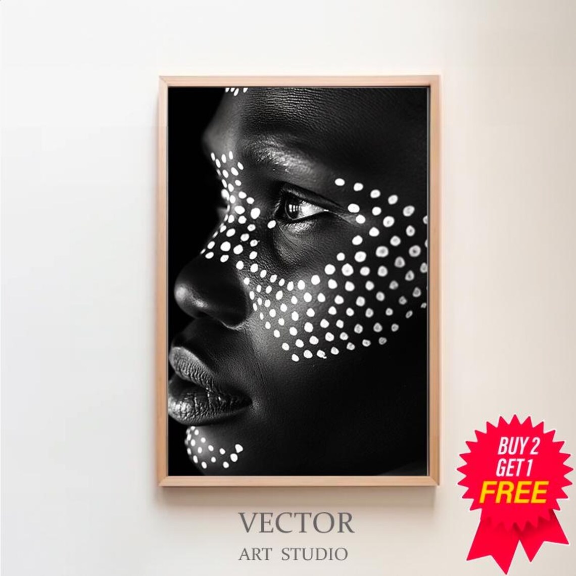 Black and White African Art, Cultural Art Print
