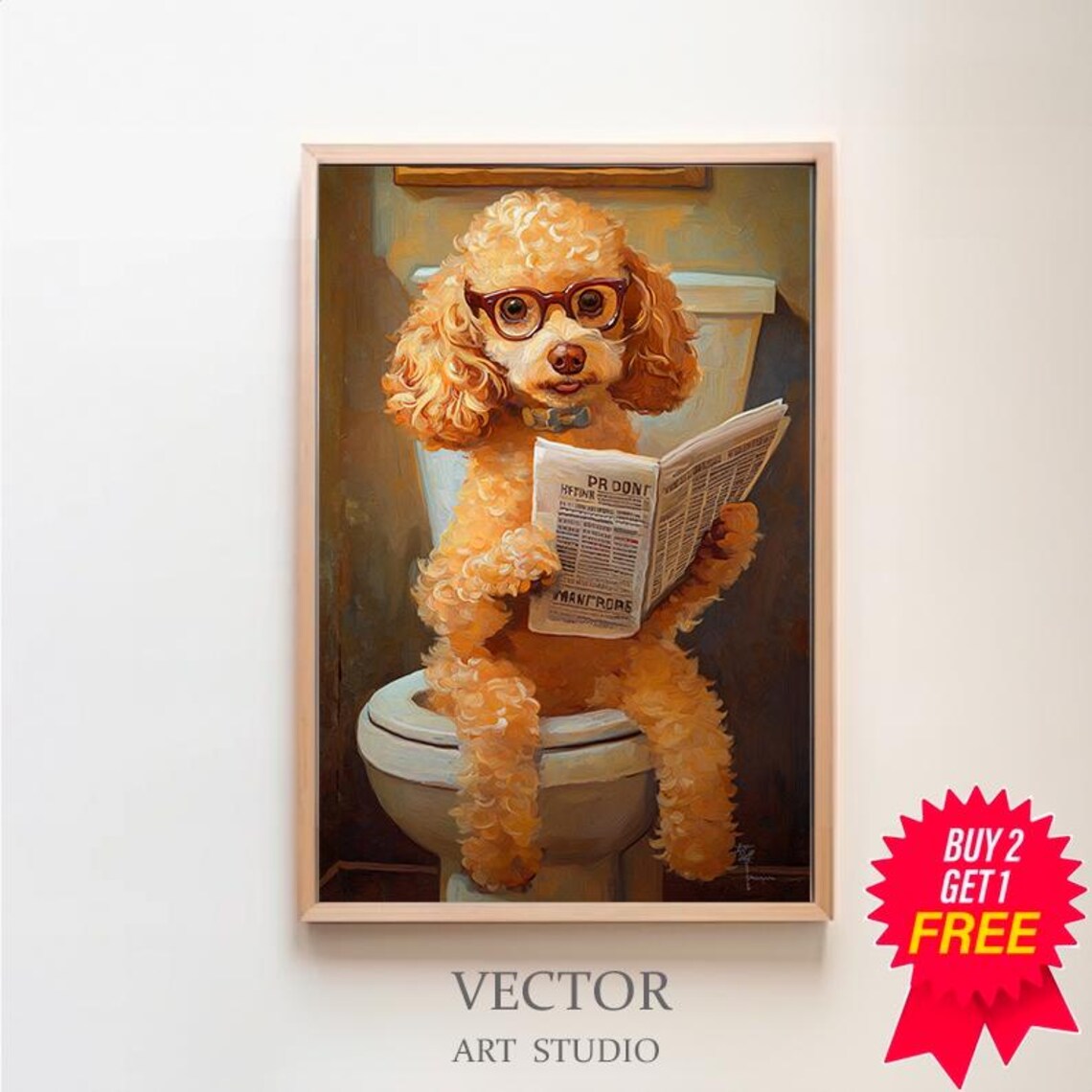 Goldendoodle Auf Toilette Badezimmer Bild Digitaler Goldendoodle Geschenk Funny Picture Einrichtung Ideen Badezimmer Wall Art