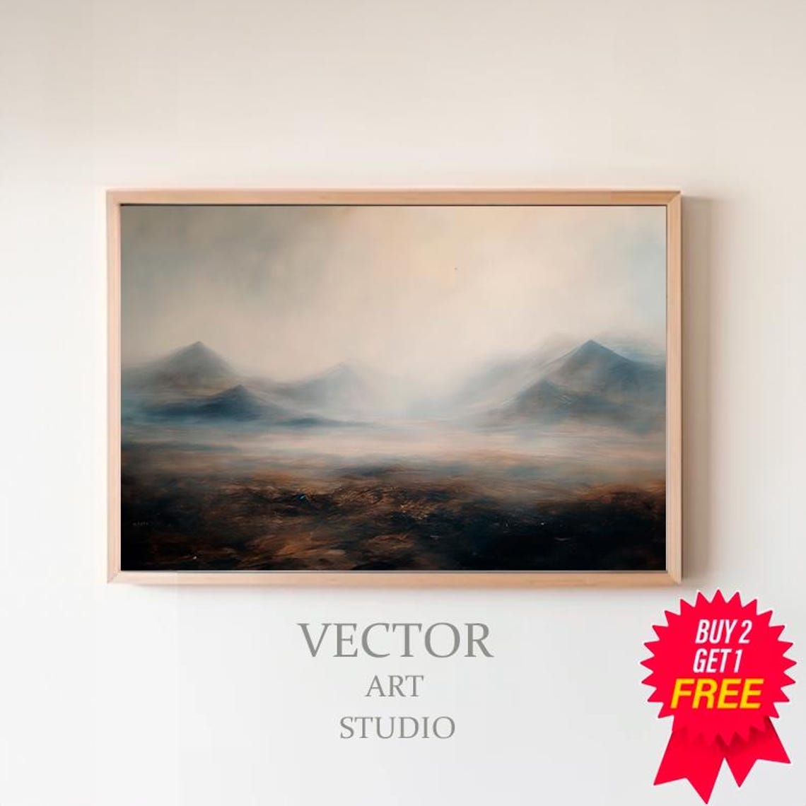 Mountain Landscape Frame Tv Art Neutral Abstract Tv Art Rustic Scenery Screensaver Moody Minimal Oil Painting