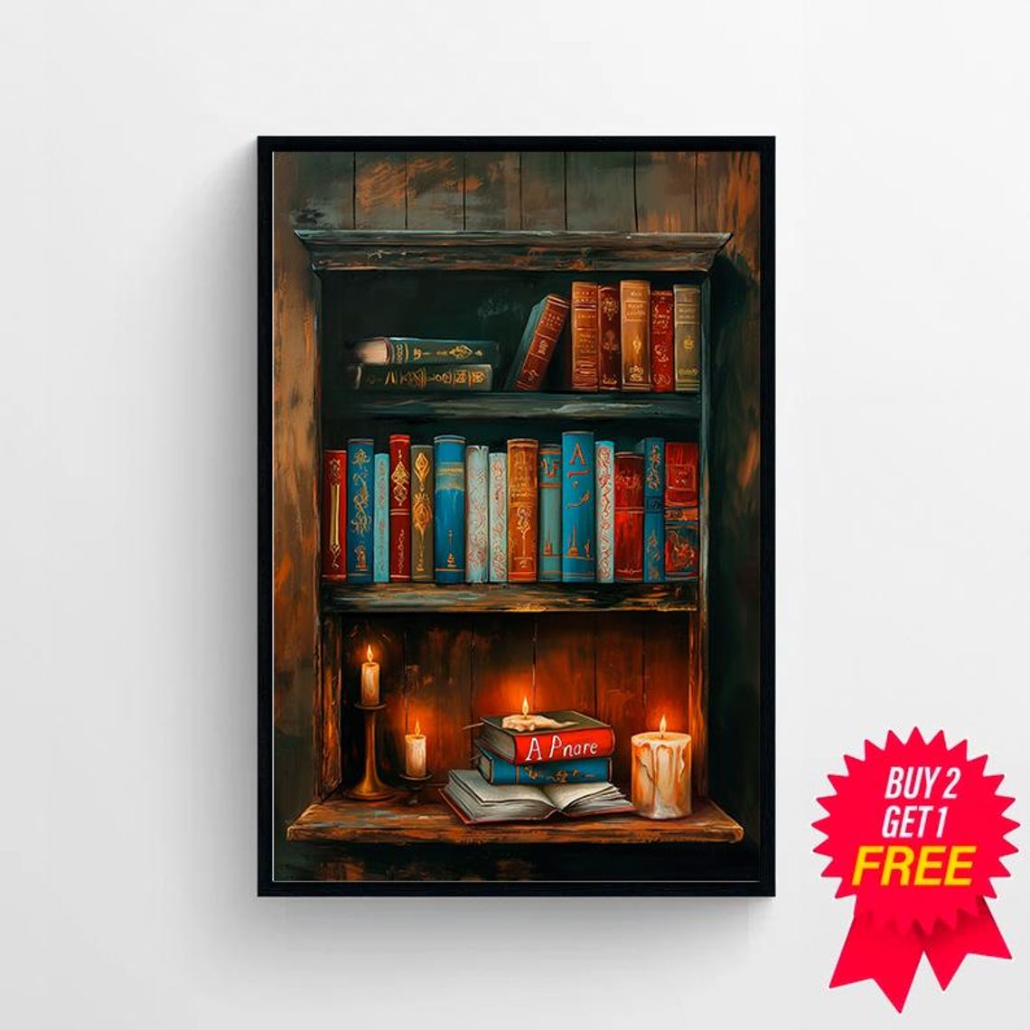 Victorian Book Shelf Vintage Poster Art Poster Print Dark Academia Reading Gifts Gothic Victorian - Image 4