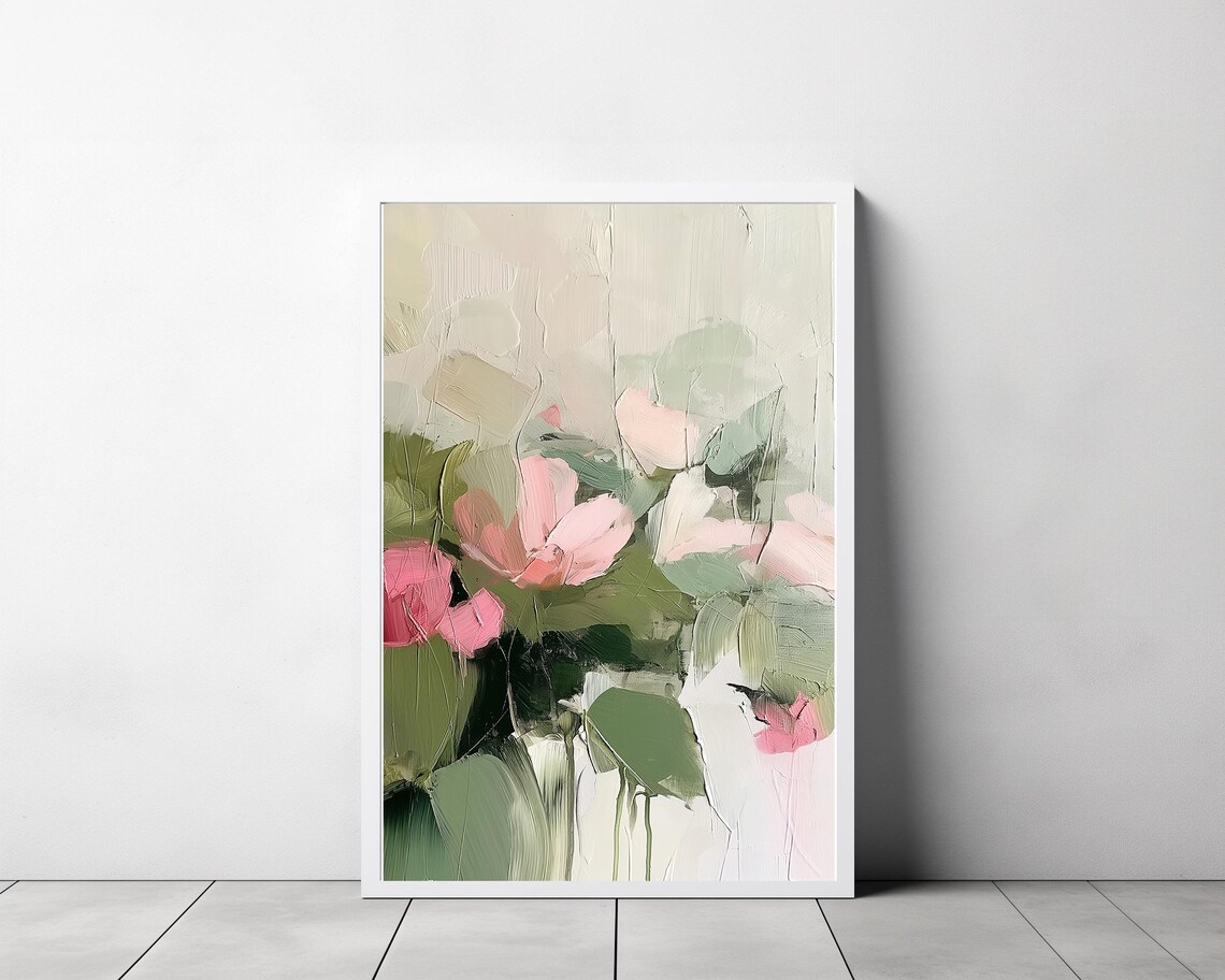 Sage Green Abstract Modern Painting, Hallway Decor - Image 3