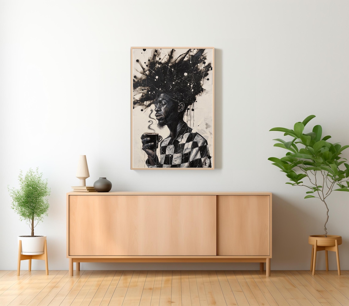 Geometrical People Contemporary Art Print, Afro Men - Image 2