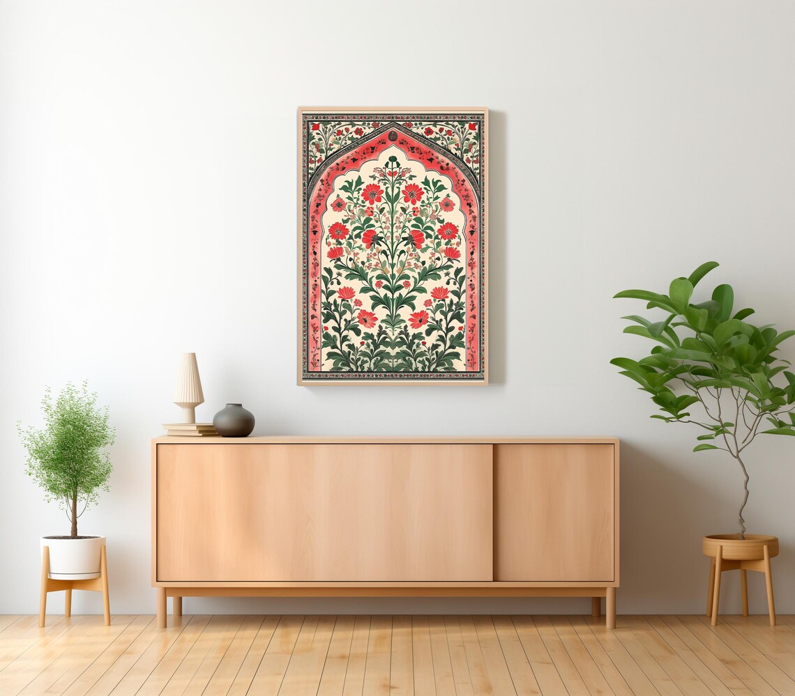 Palestine Floral Arch Islamic Architecture Art Print - Image 2