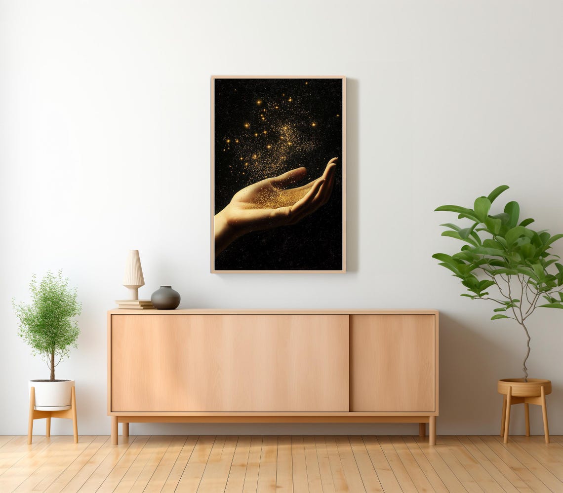 Magical Stardust Vintage Celestial Art Cosmic Stars Witchy Wall Art Spiritism Magical Mystical Print Romantic Dark Academia - Image 2