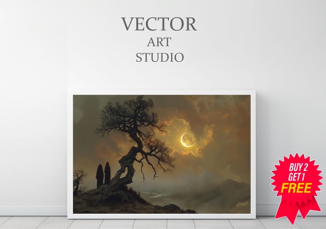 Moody Vintage Landscape Vintage Art Vintage Painting - Image 3