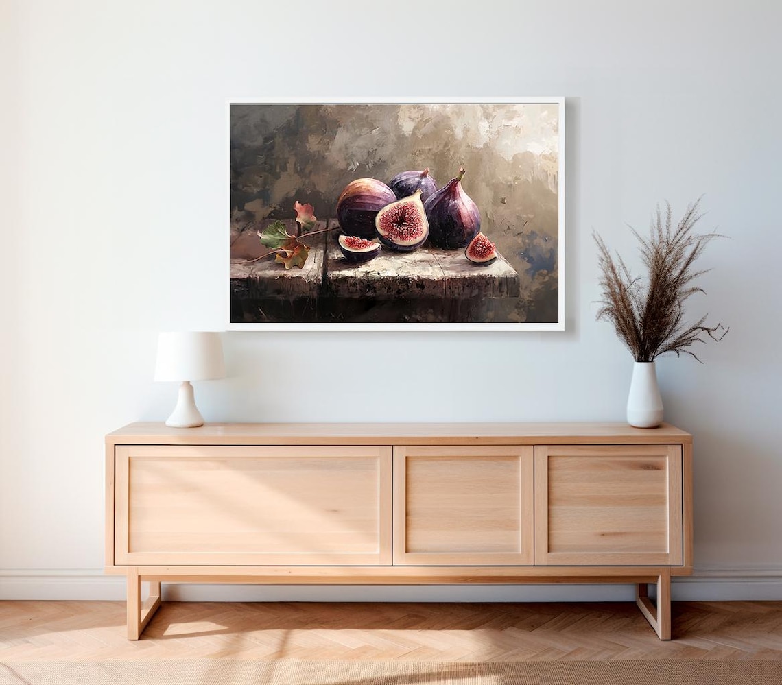Dark Moody Figs Still Life, Rustic Cottagecore Art Print - Image 2