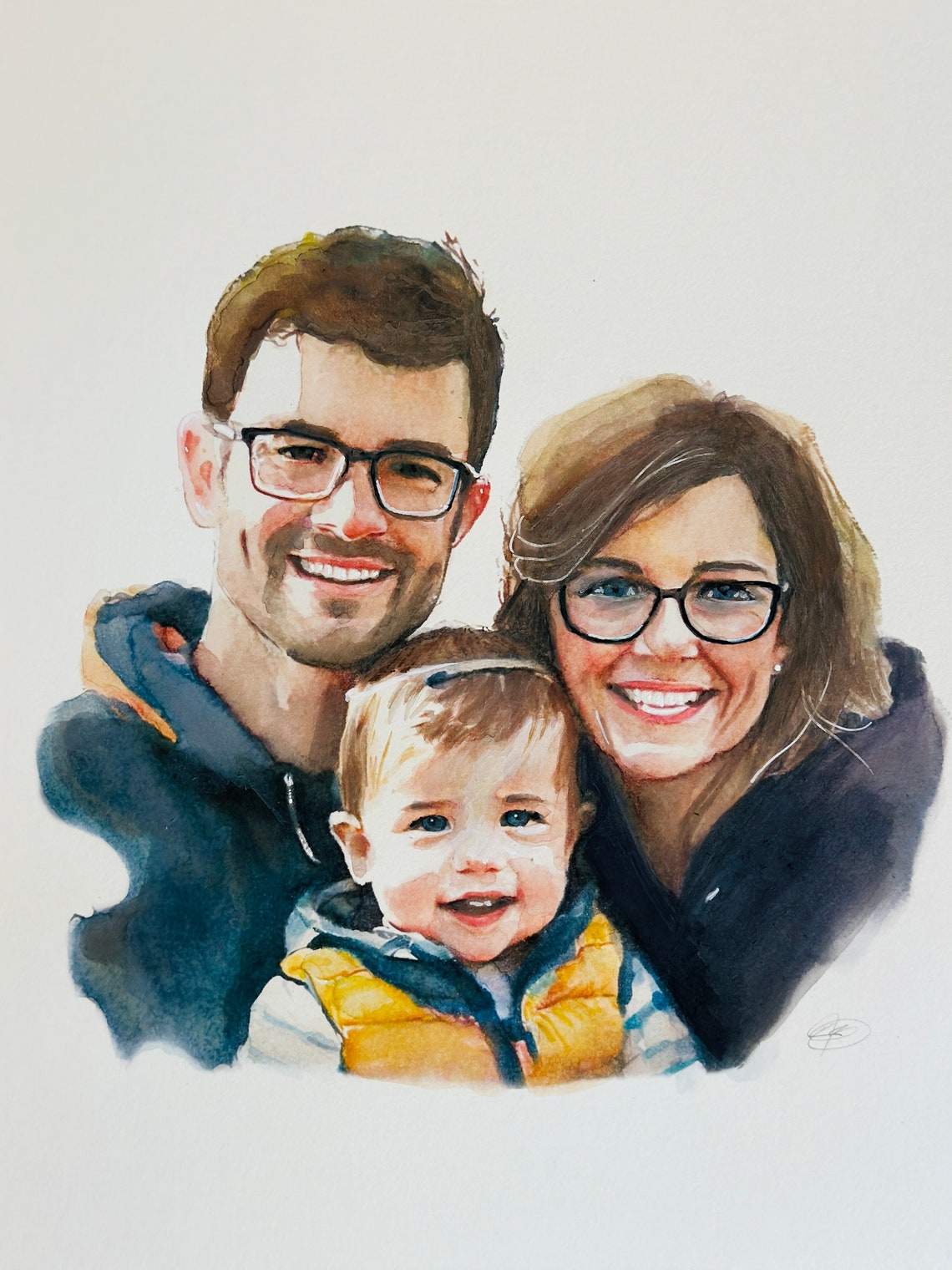 Hand Painted Photo To Highly Detailed Watercolor Family House Person Family Or Dogs More Perfect Personalized Gift Combine Photos