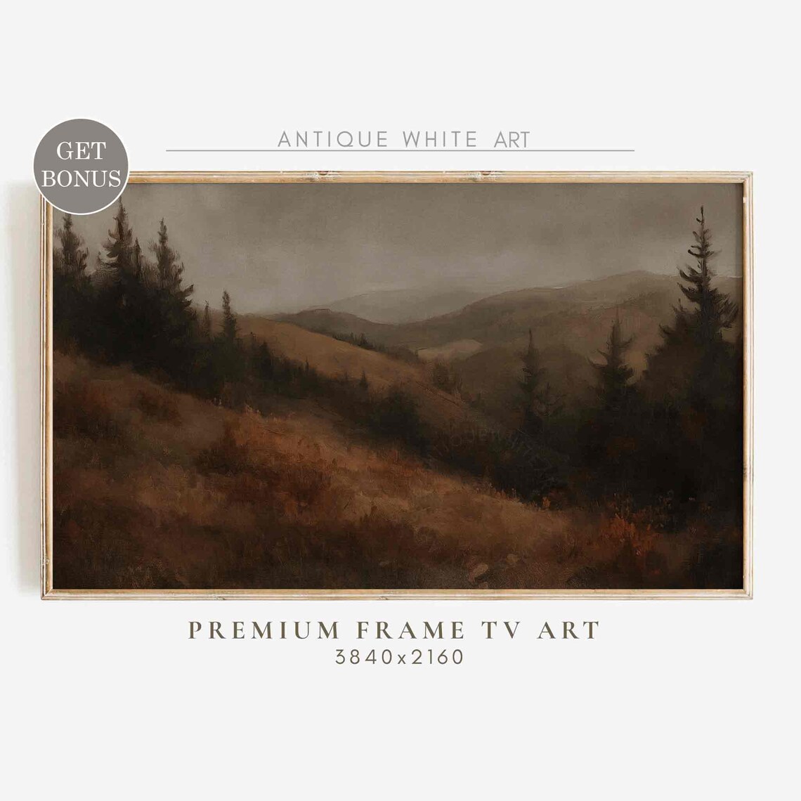 Dark Farmhouse Frame Tv Art Moody Fall Landscape Screensaver Country Painting Fo Tv Muted Fall Landscape Tv Art Tv468