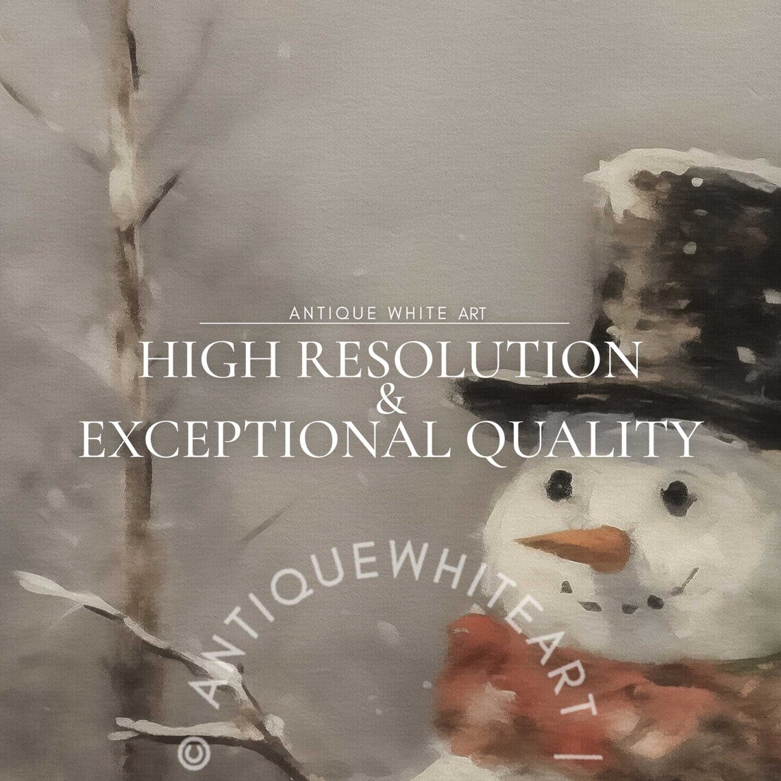 Vintage Christmas Snowman Farmhouse Art Print - Image 3