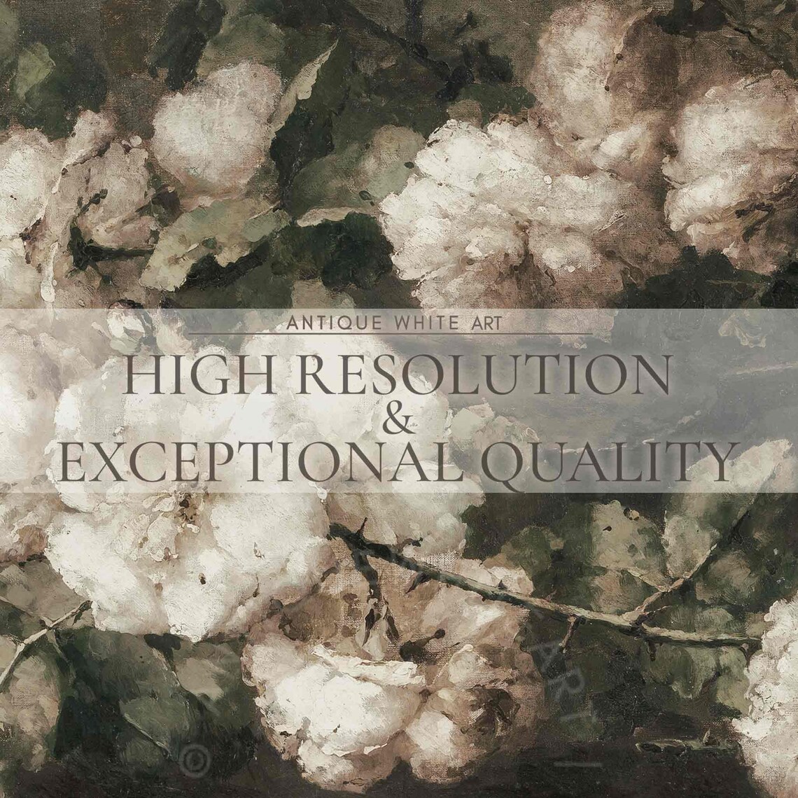 Dark Floral Frame Tv Art Vintage Moody White Flowers Painting Dark Botanical Tv Art Flowers Screensaver Tv329 - Image 4