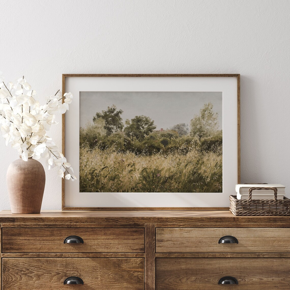 Wildflower Field Landscape Vintage Meadow Art Print - Image 4