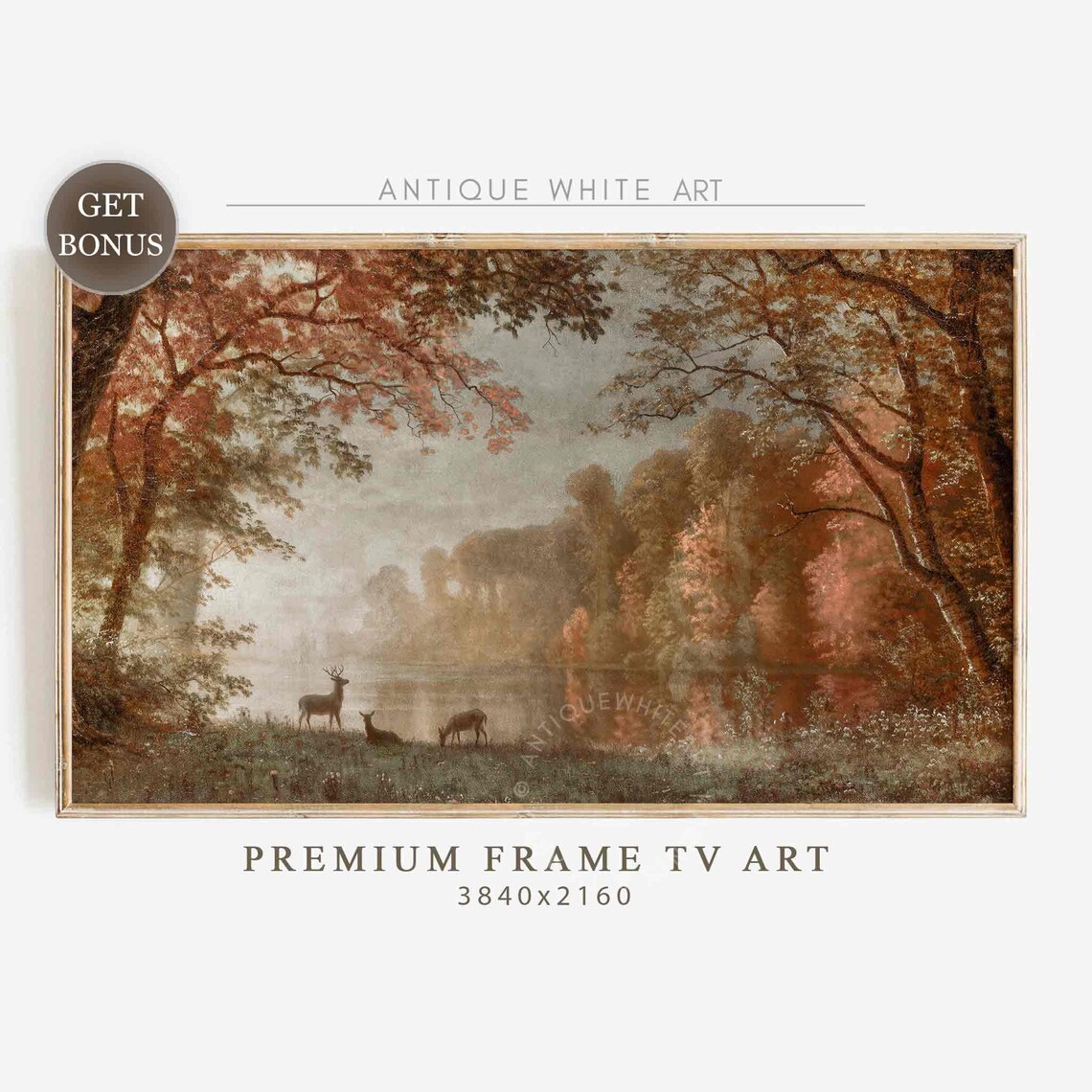 Vintage Fall Landscape, Farmhouse Art Print