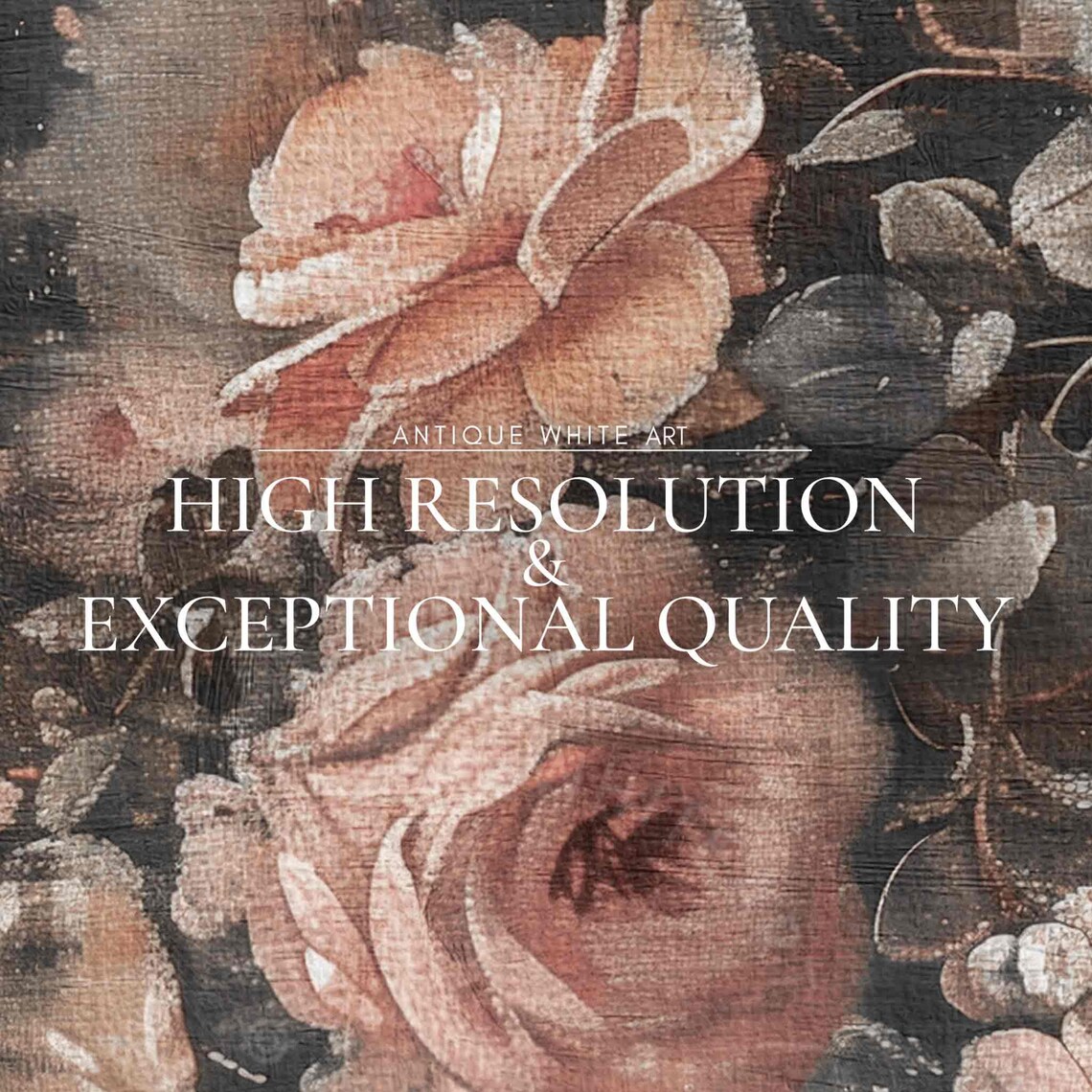 Dark Rustic Floral Art, Vintage Botanical Art Print - Image 3