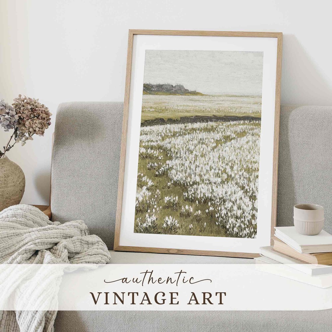 Vintage Spring Meadow Painting, Farmhouse Flowers - Image 4