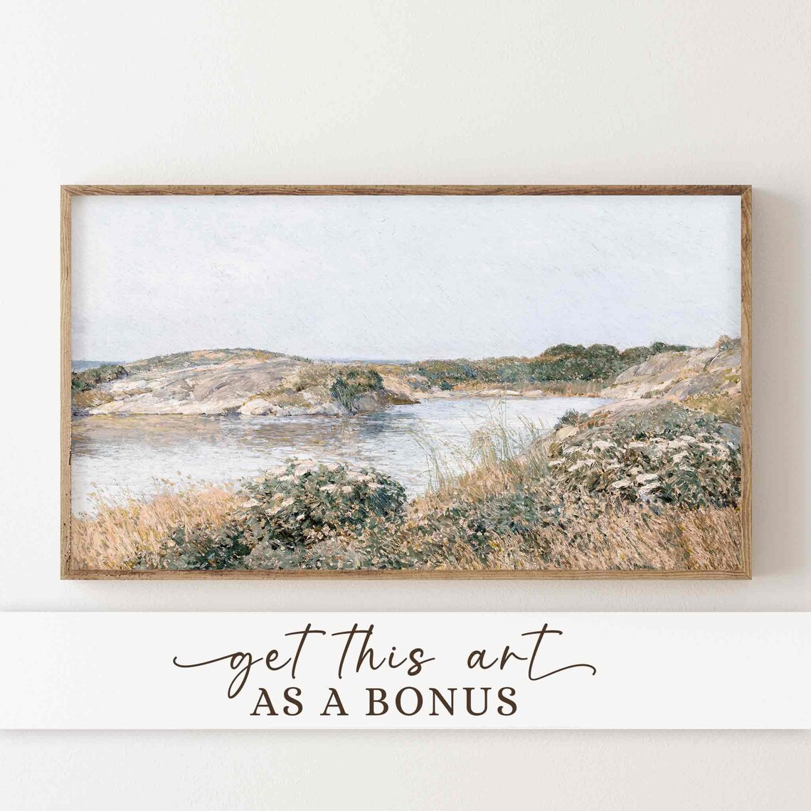Summer Lake House Mountains Art Print, Farmhouse Coastal - Image 2