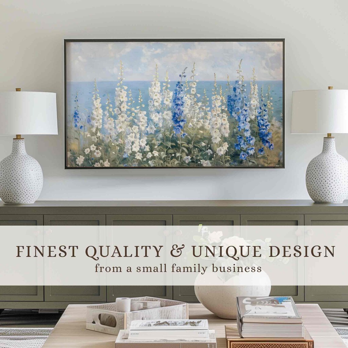 Coastal Wildflowers Summer Floral Art Print - Image 3