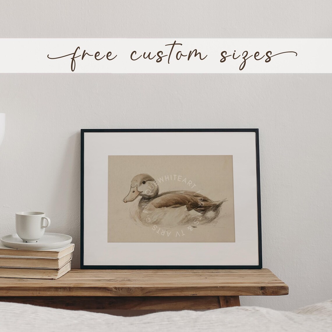 Easter Duck Sketch, Farmhouse Spring Art Print - Image 2