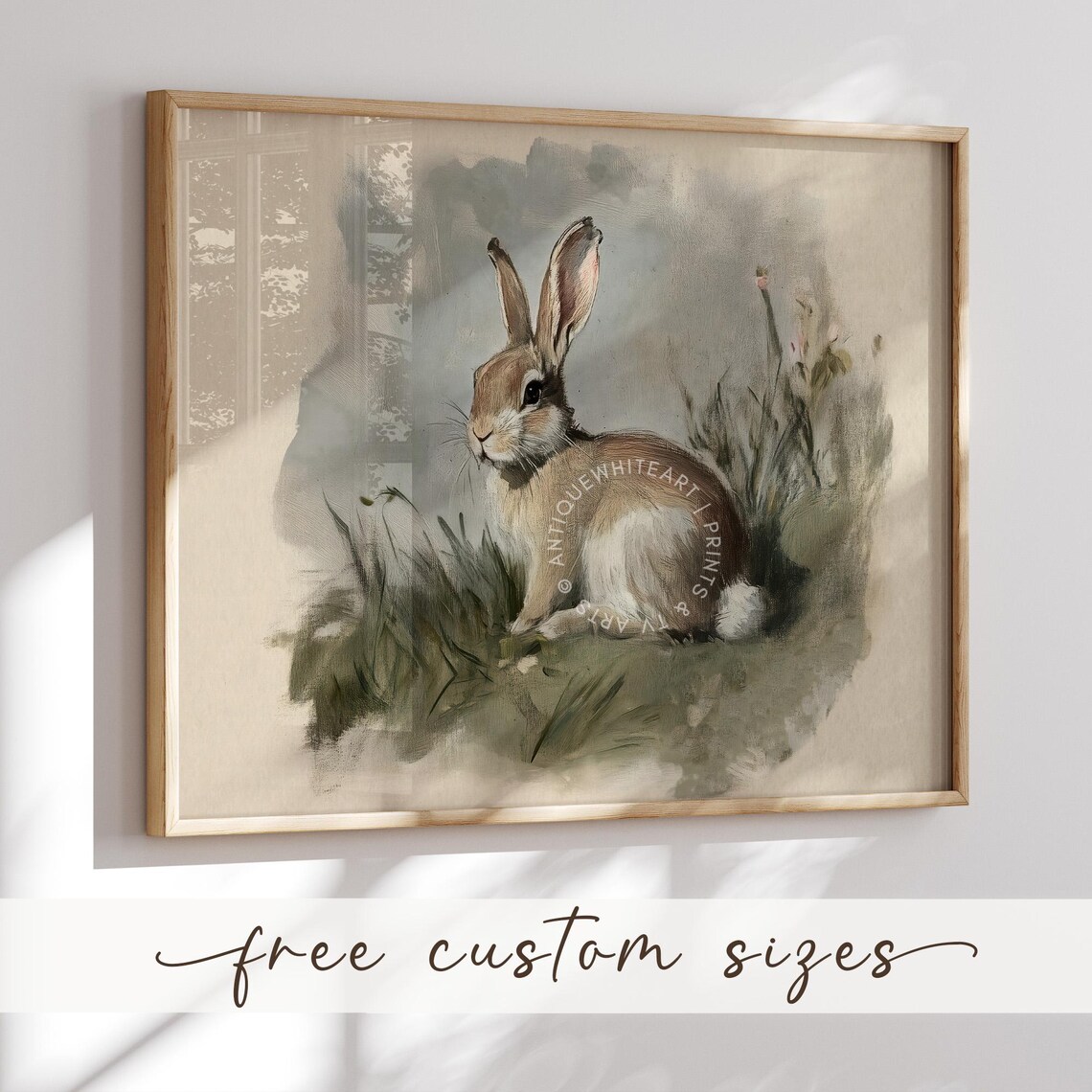 Bunny Sketch, Easter Bunny Painting, Art Print - Image 4