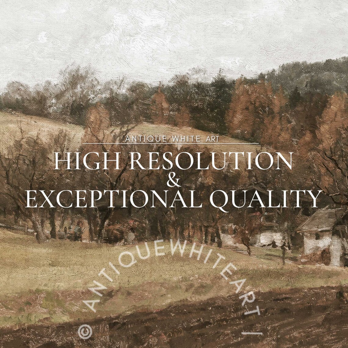 Farmhouse Autumn Landscape Art Print, Vintage Style - Image 4