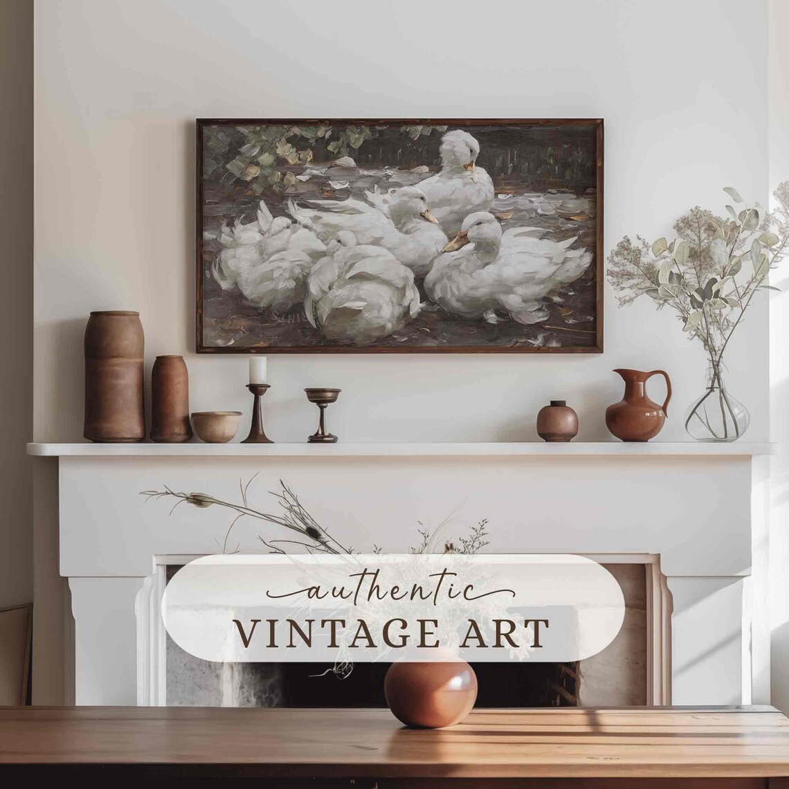 Spring Ducklings Vintage Painting, Farmhouse Art Print - Image 4