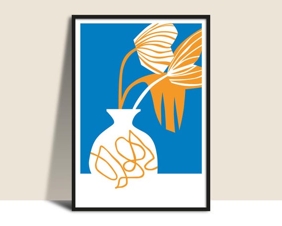 Pattern Flower Vase Botanical Art Print