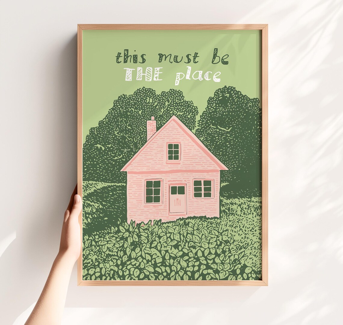 This Must Be the Place Pink Cottage Home Sweet Decor Wall Art