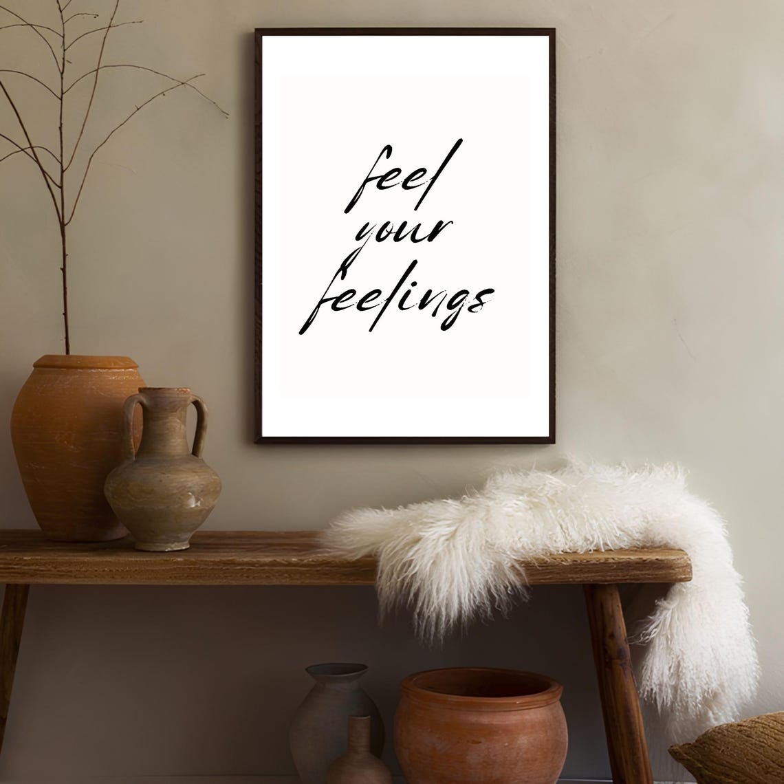 Feel Your Feelings Handwritten Script Motivational Quote Poster - Image 2
