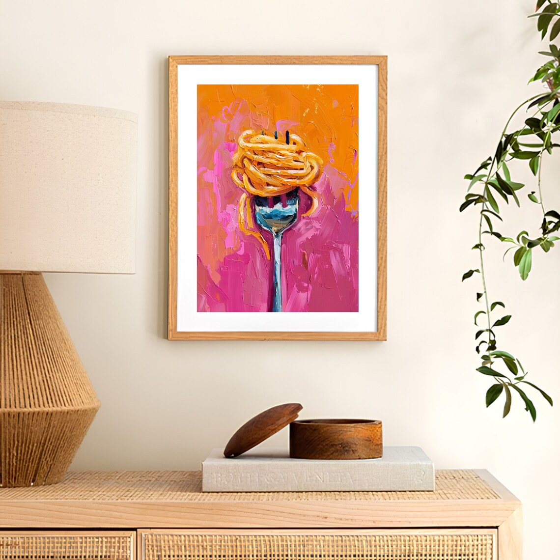 Pasta Print, Eclectic Maximalist Food Art Print - Image 3