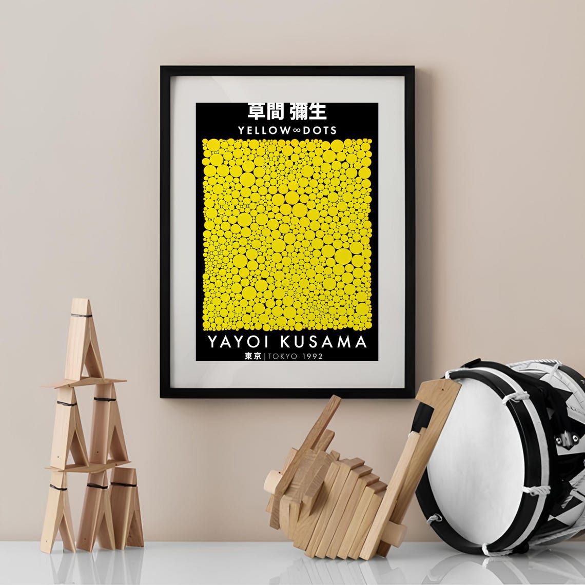 Yayoi Kusama Yellow Infinity Dots Tokyo Exhibition Art Poster - Image 3