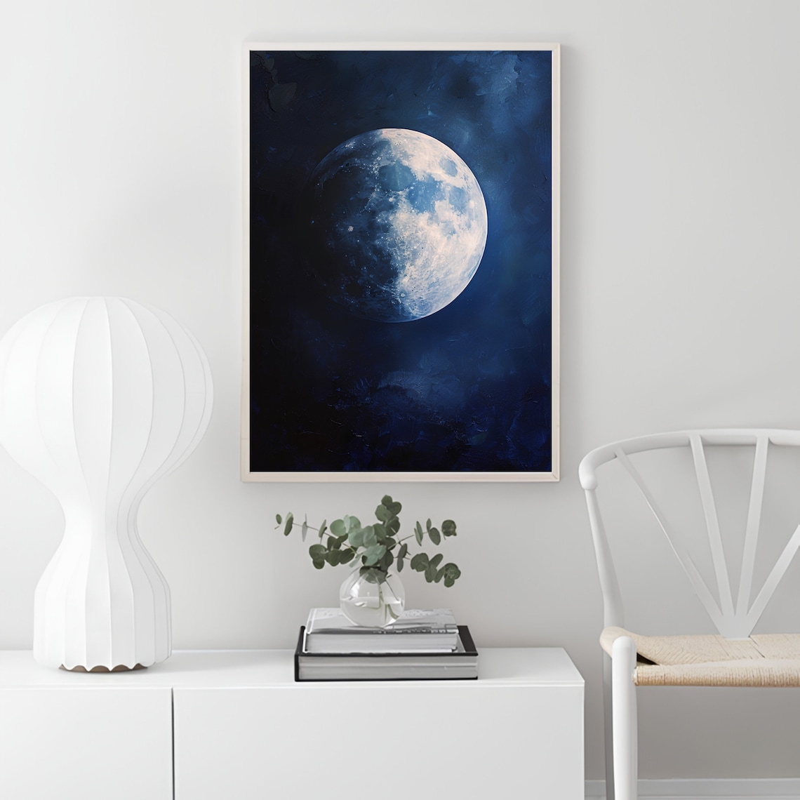 Moon Poster, Moody Night Sky Minimalist Art Print - Image 2