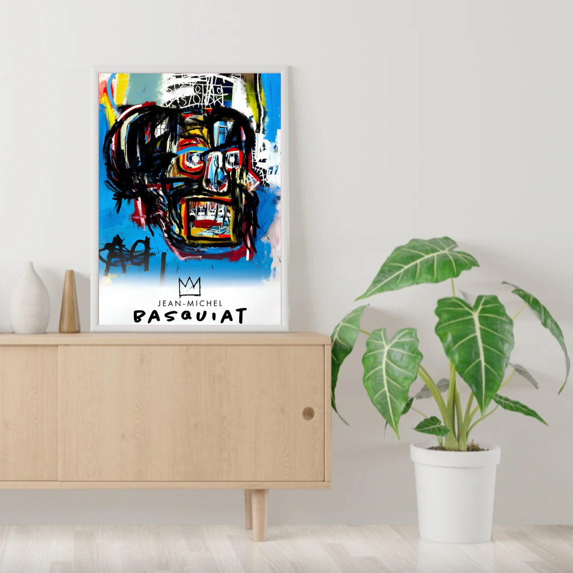 Jean-Michel Basquiat Untitled Skull Blue Neo Expressionist Art Poster - Image 2