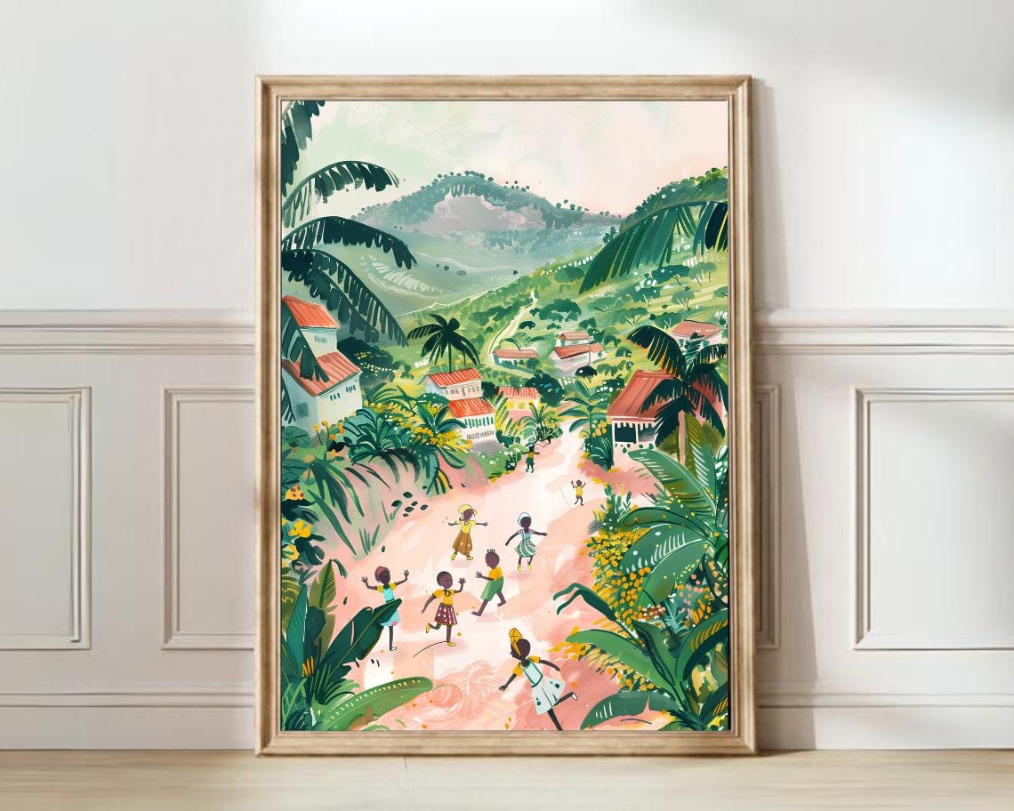 Kongo Kinshasa Travel Poster, Africa Gift Art Print