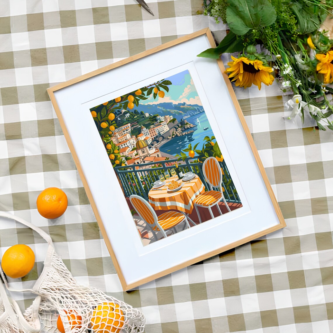 Amalfi Coast Illustration, Italy Travel Poster - Image 3
