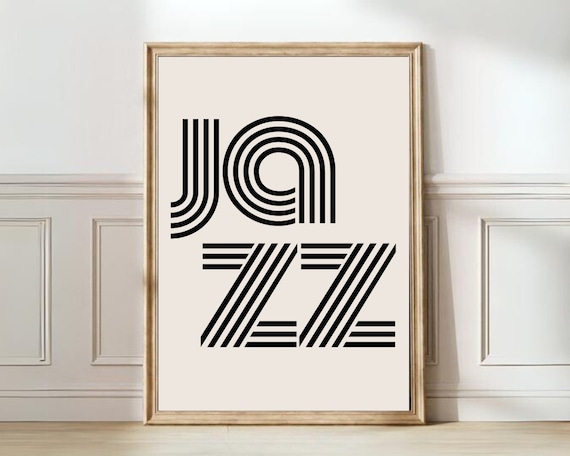 Jazz Print, Retro Vintage Mid-Century Poster