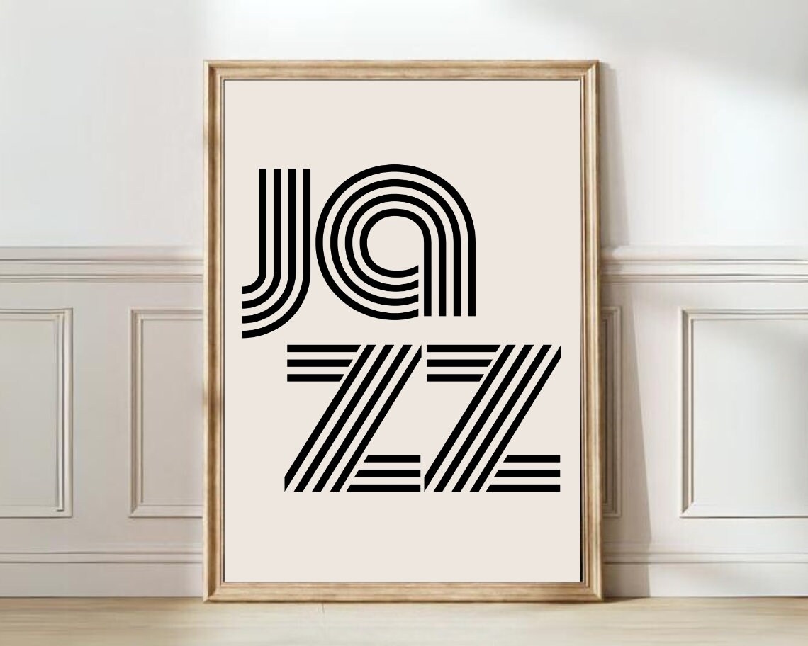 Jazz Print, Retro Vintage Mid-Century Poster