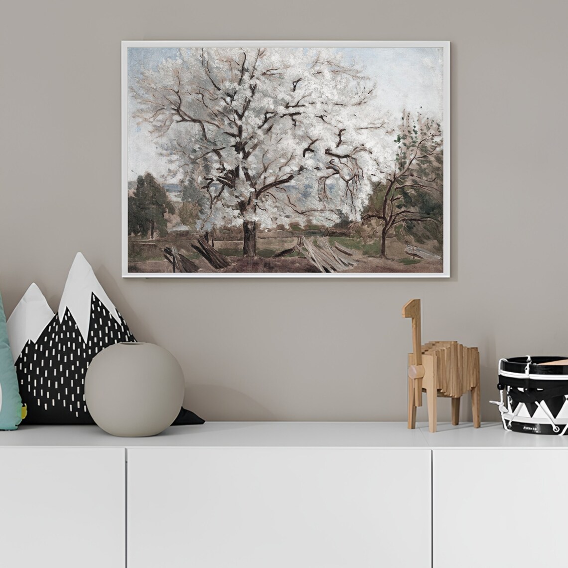 Vintage Meadow Landscape Print, Farmhouse Decor - Image 3