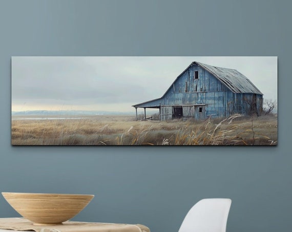 Antique Barn Wall Art Print Rustic Barn Art Farmhouse Panoramic Wall Art Rustic Wall Art Vintage Wall Art