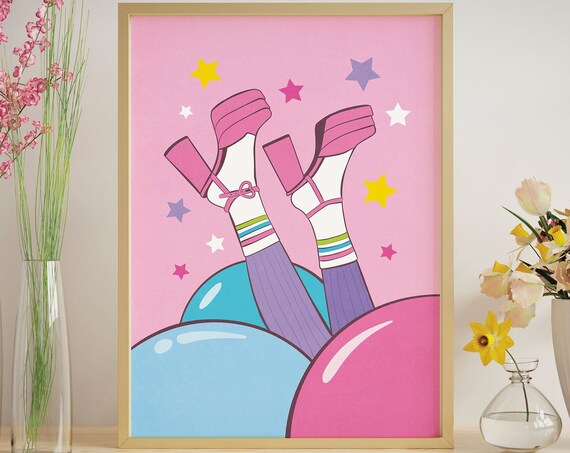 Funny Wall Art Poster Bright Wall Art Preppy Art Print Girly Wall Art Preppy Poster Pink Teen Room Wall Decor Pop Art Poster