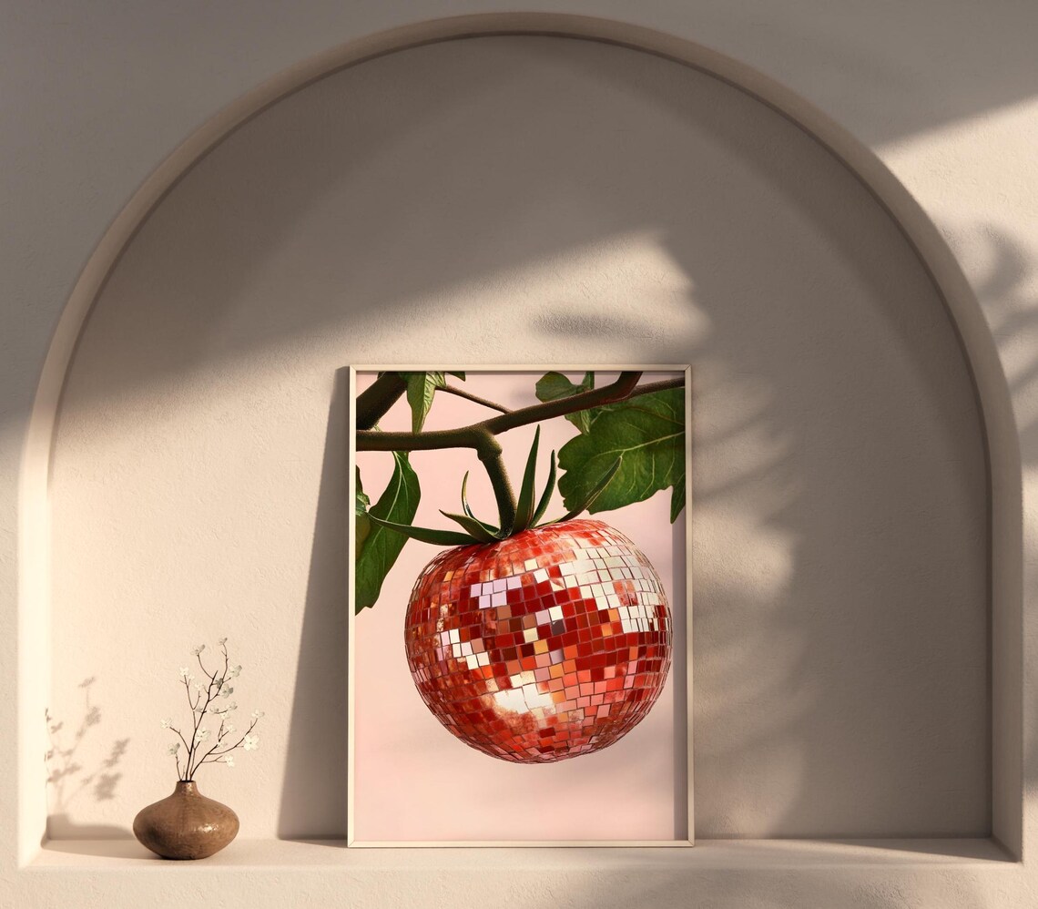 Retro Tomato Disco Ball Kitchen Poster Print - Image 4