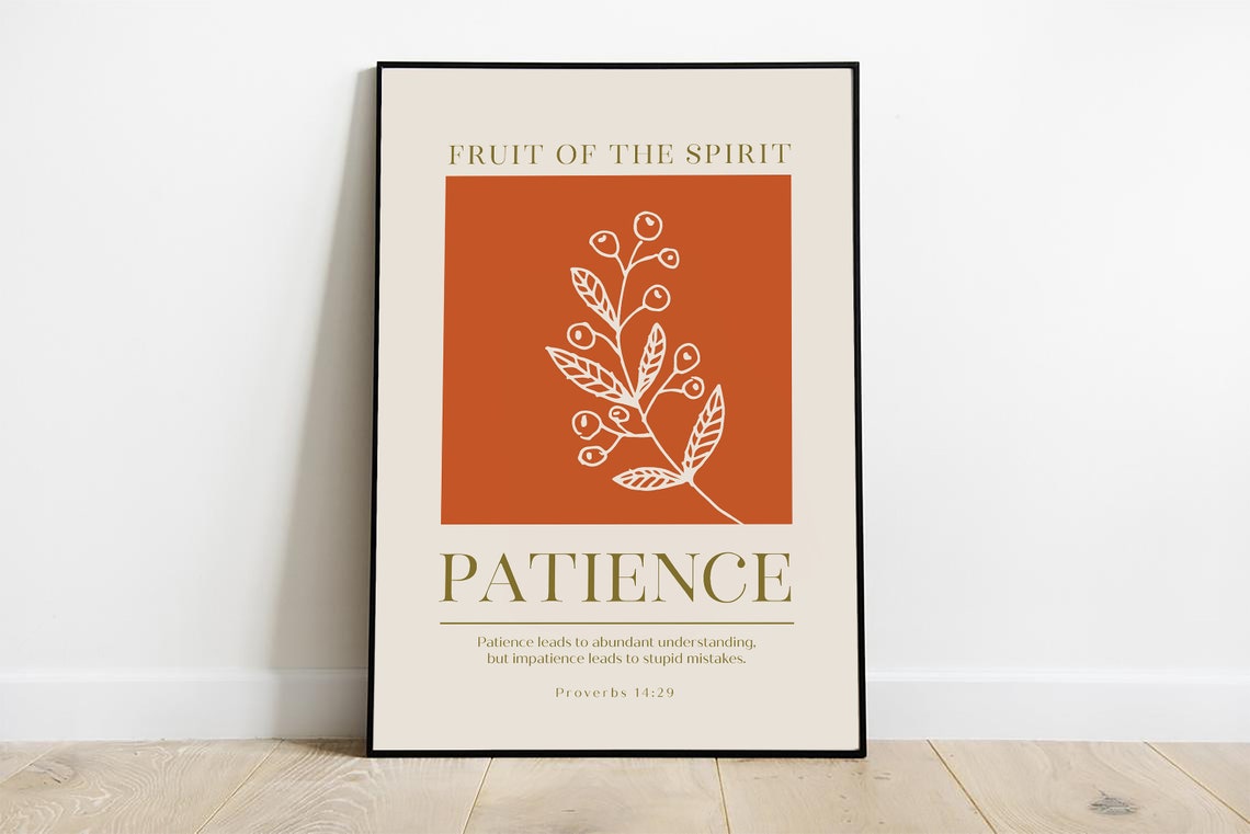 Fruit of the Spirit Patience Proverbs 14:29 Botanical Art Print - Image 4
